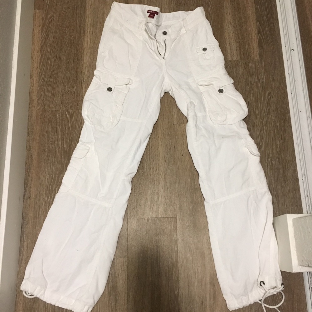 White Corduroy Cargo Pants